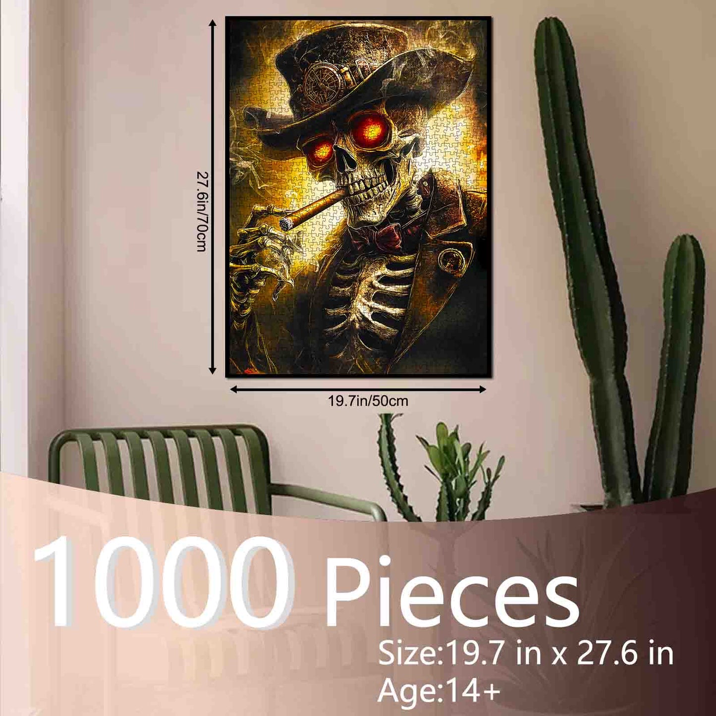 Steampunk Skull Gentleman Jigsaw Puzzle