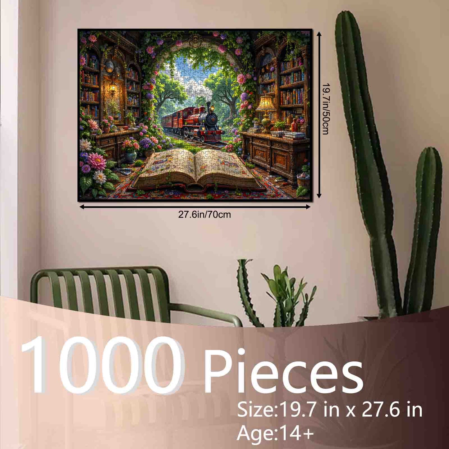 Storybook Train Through Enchanted Library Jigsaw Puzzle