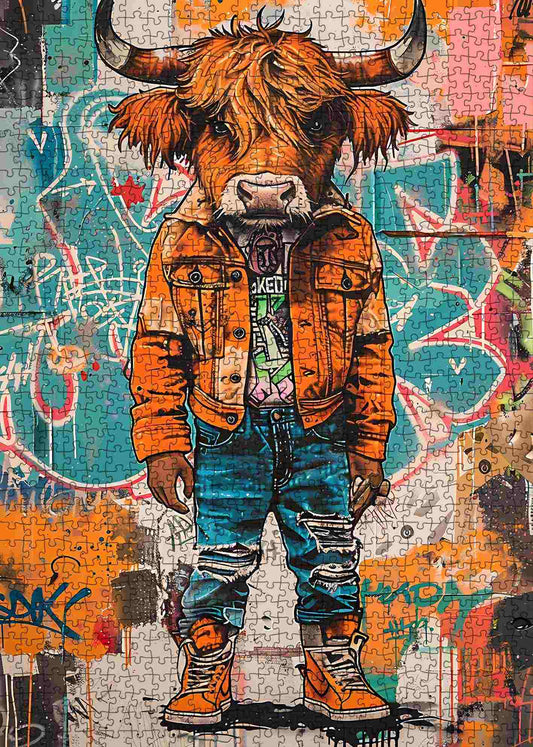 Street Style Bull Jigsaw Puzzle