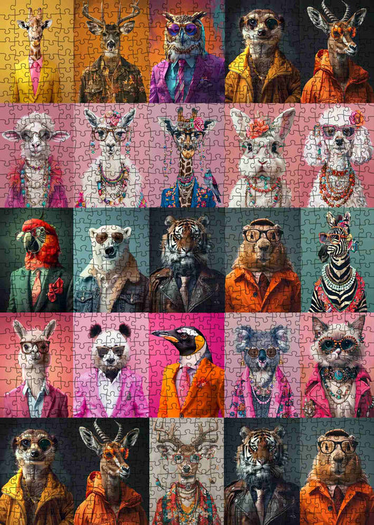 Stylish Animal Portrait Gallery Jigsaw Puzzle