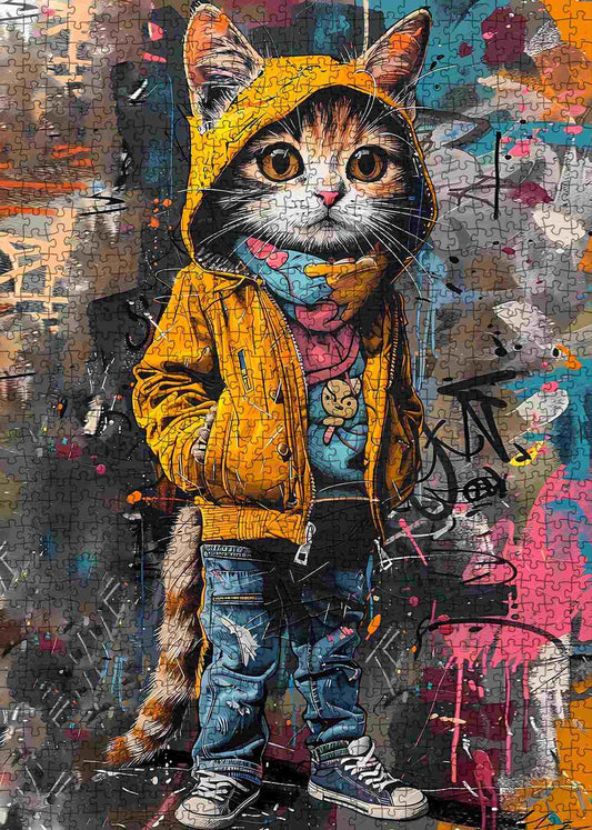Stylish Graffiti Cat Jigsaw Puzzle
