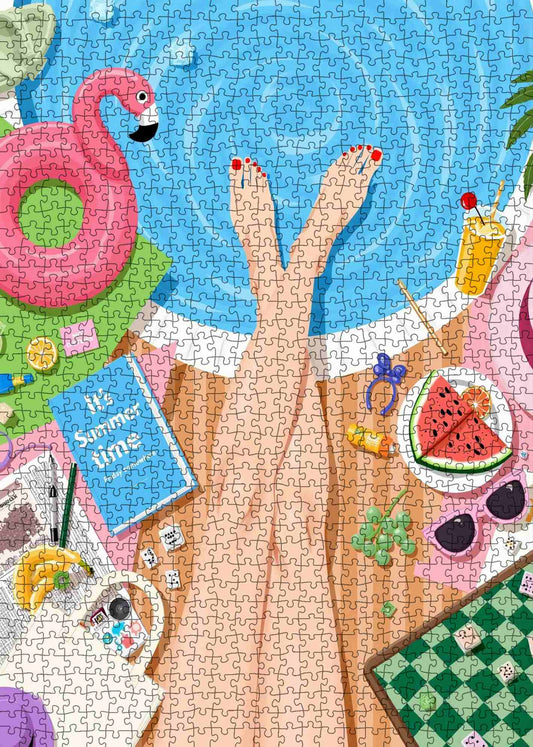 Summer Poolside Relaxation Jigsaw Puzzle