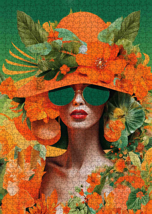 Summer Theme Model Orange Painting Jigsaw Puzzle