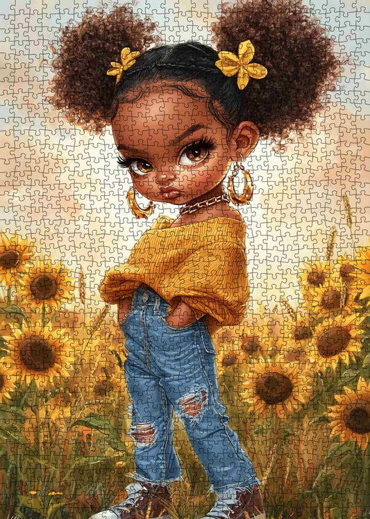 Sunflower Girl Jigsaw Puzzle