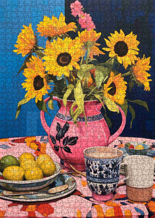 Sunflower Teapot Delight Jigsaw Puzzle