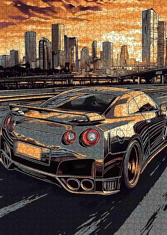 Sunset City Drive Jigsaw Puzzle