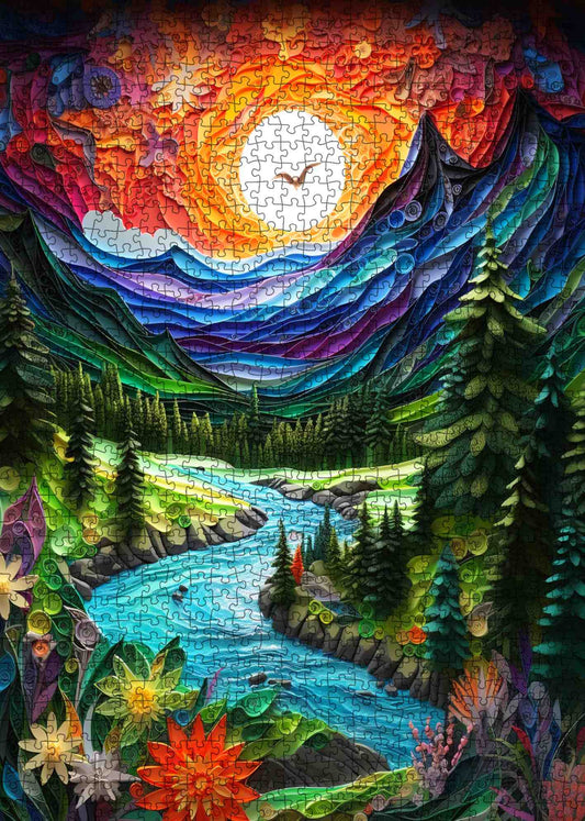 Sunset River Valley Jigsaw Puzzle