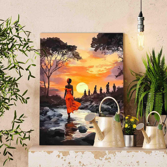 Sunset Journey through River Paint by Numbers