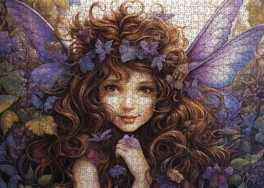 Sweet Fairy with Purple Wings Jigsaw Puzzle