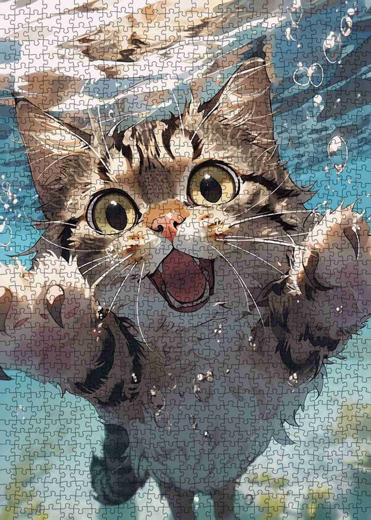 Swimming Cat Adventure Jigsaw Puzzle