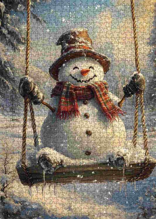 Swinging Snowman Jigsaw Puzzle