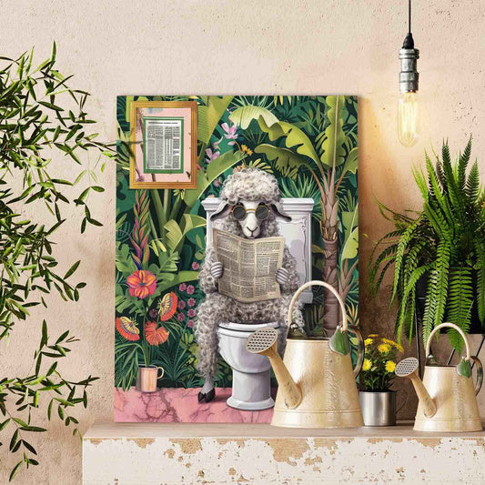 Toilet Reader Sheep Paint by Numbers