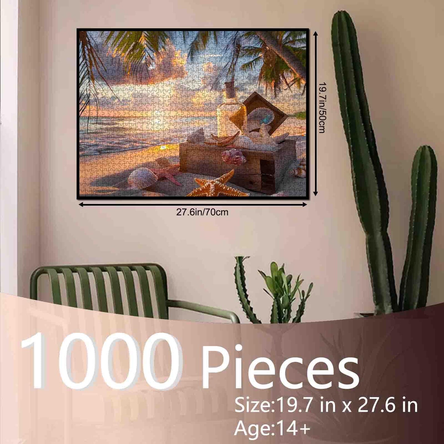 Tropical Beach Sunset Jigsaw Puzzle