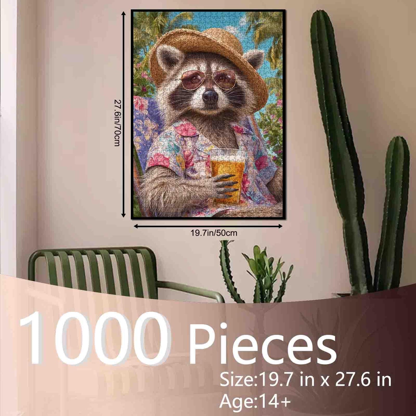 Tropical Vacation Raccoon Jigsaw Puzzle