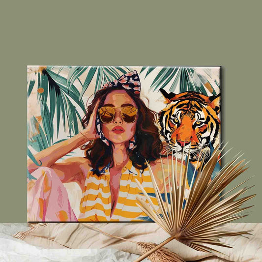 Tropical Attitude with Tiger Paint by Numbers