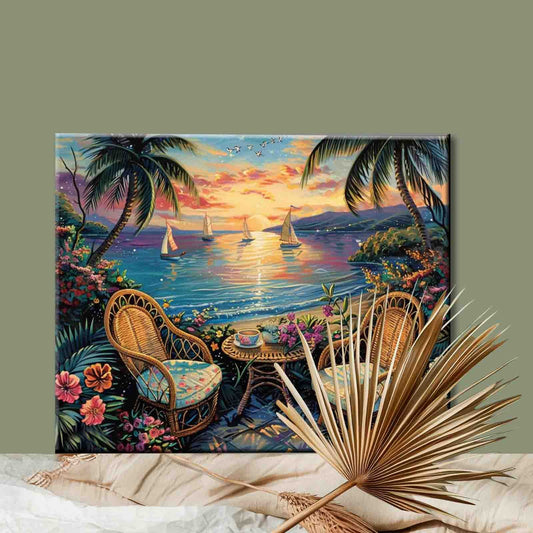 Tropical Sunset Lounge paint by numbers