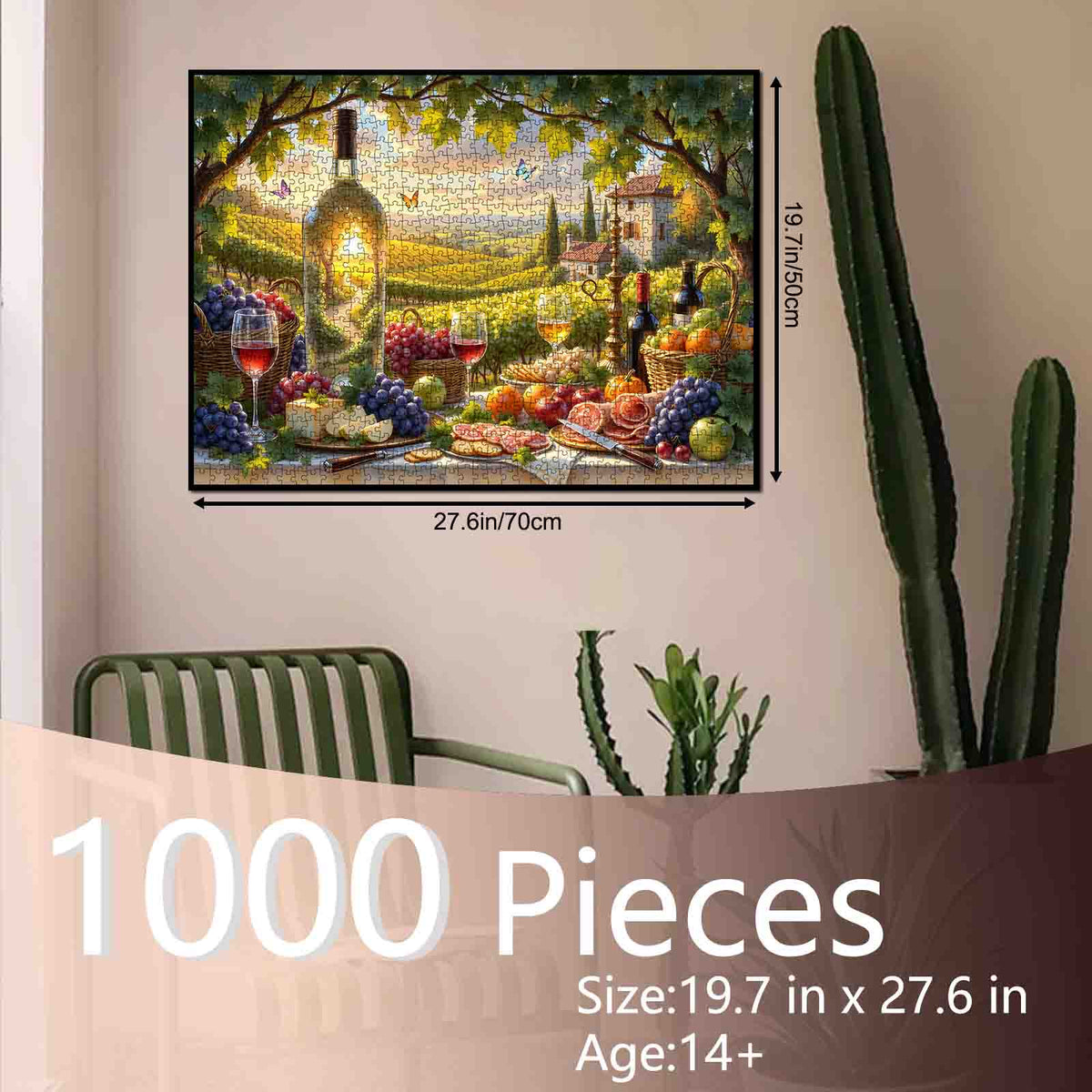 Tuscan Vineyard Wine Picnic Jigsaw Puzzle