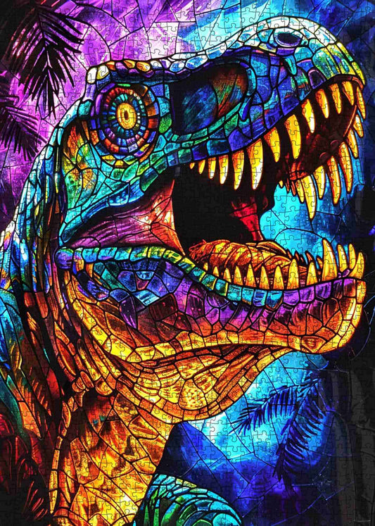 Tyrannosaurus Stained Glass Jigsaw Puzzles