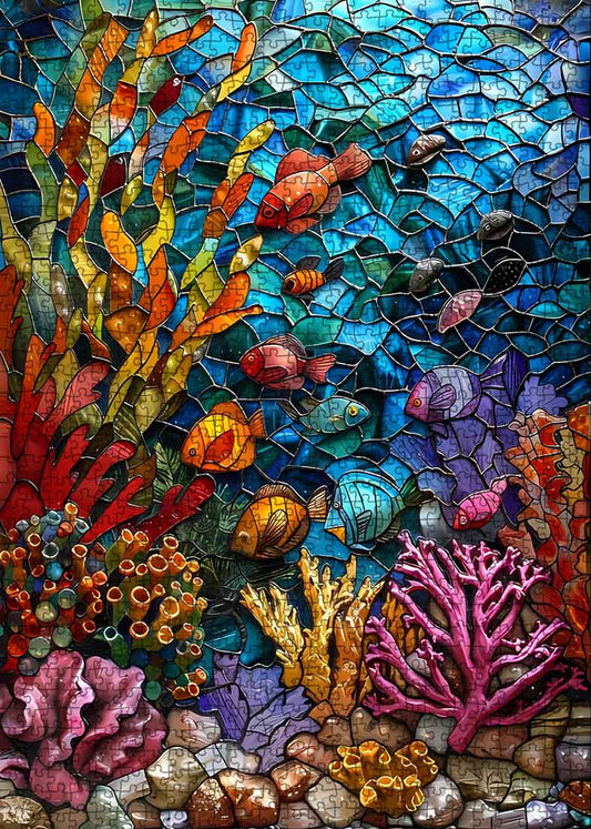 Underwater World Stained Glass Jigsaw Puzzle