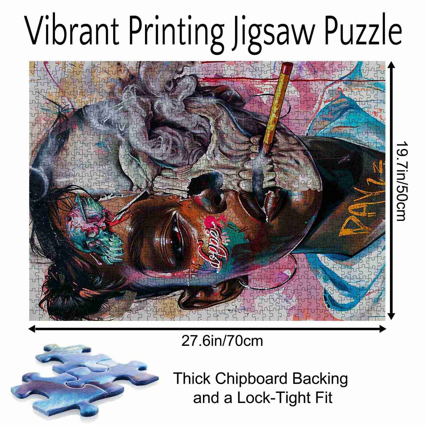 Urban Skull Fusion Portrait Jigsaw Puzzle