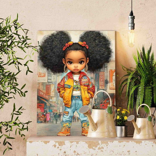 Urban Afro Girl in Streetwear Paint by Numbers