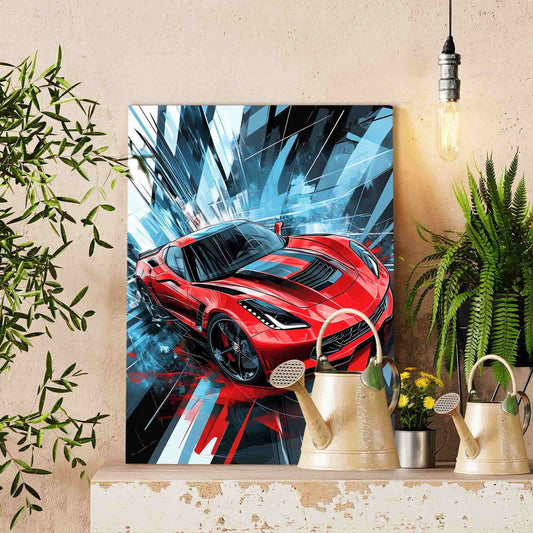 Urban Velocity Red Racer Paint by Numbers