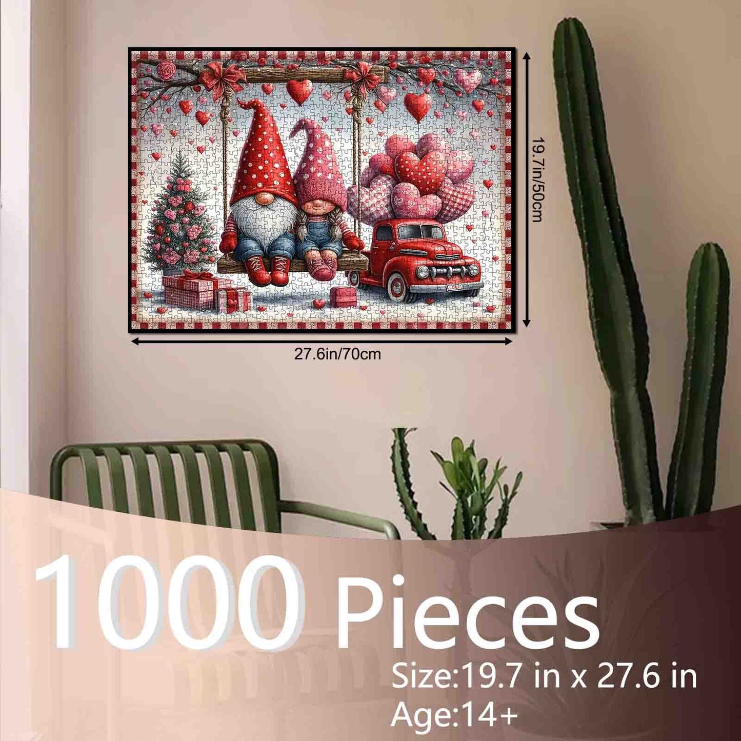 Valentine Gnome Love Swing Jigsaw Puzzle