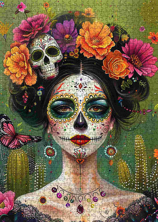 Vibrant Sugar Skull Art Jigsaw Puzzle