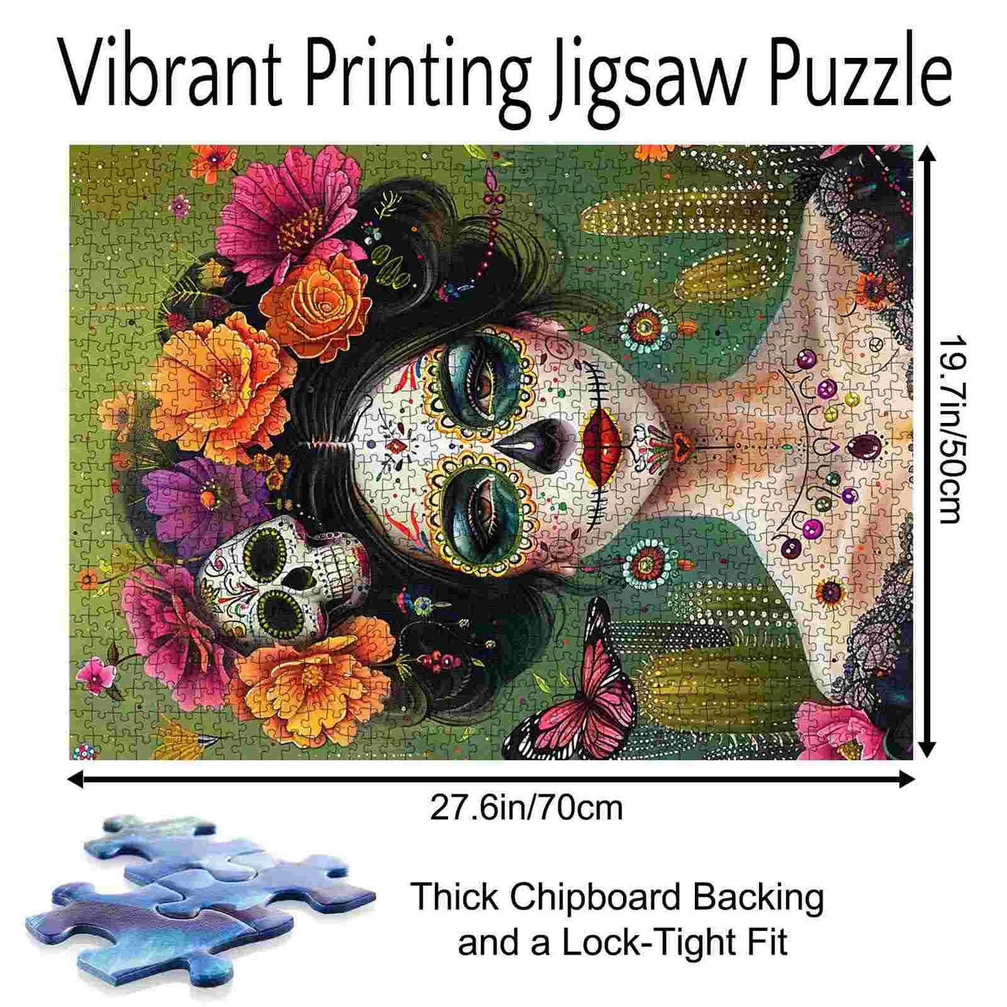 Vibrant Sugar Skull Art Jigsaw Puzzle
