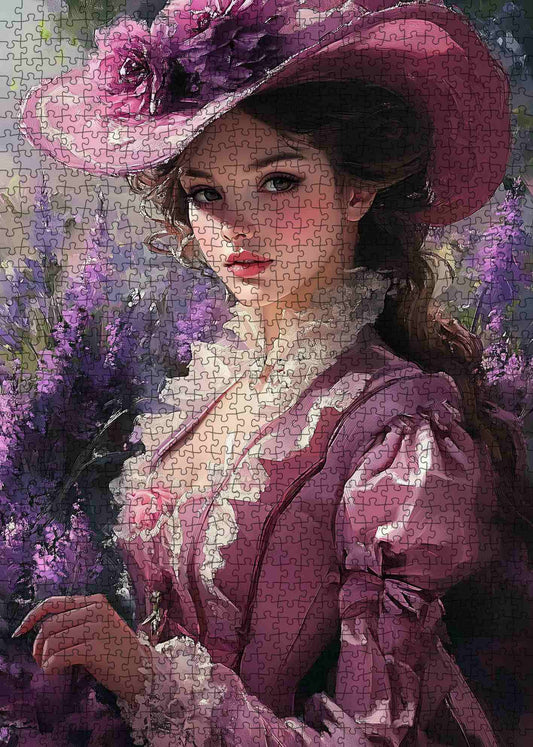Victorian Lady in Lavender Jigsaw Puzzle