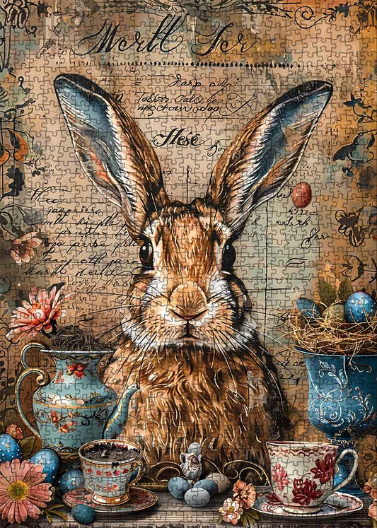 Vintage Brown Bunny Jigsaw Puzzle