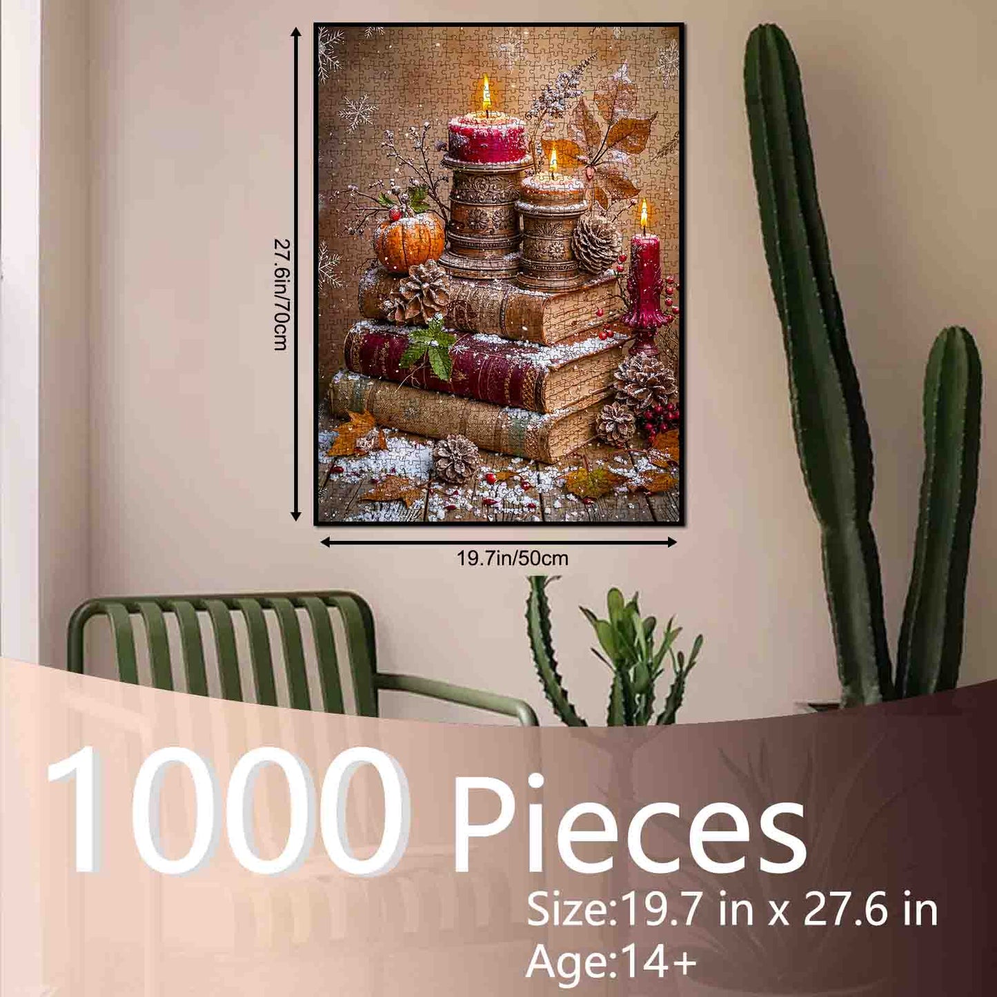 Vintage Candlelight Winter Books Jigsaw Puzzle