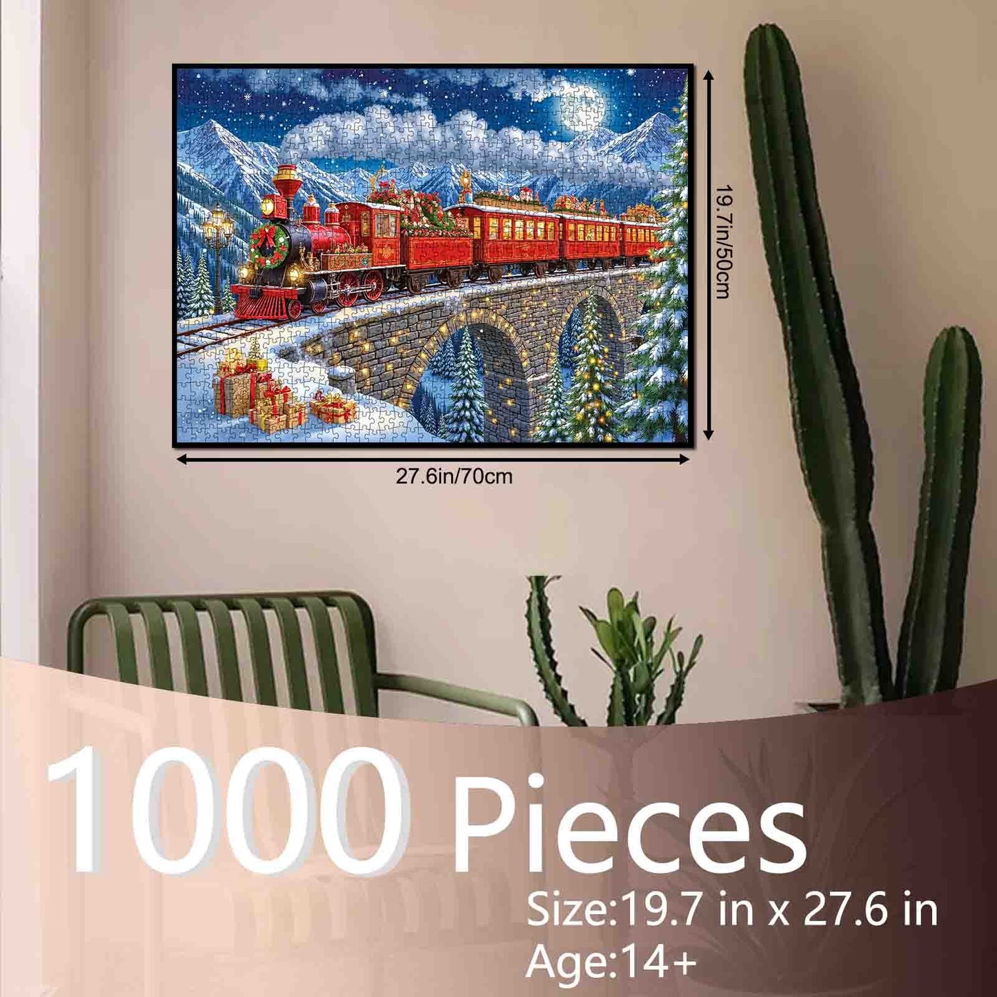 Vintage Christmas Train Adventure Jigsaw Puzzle