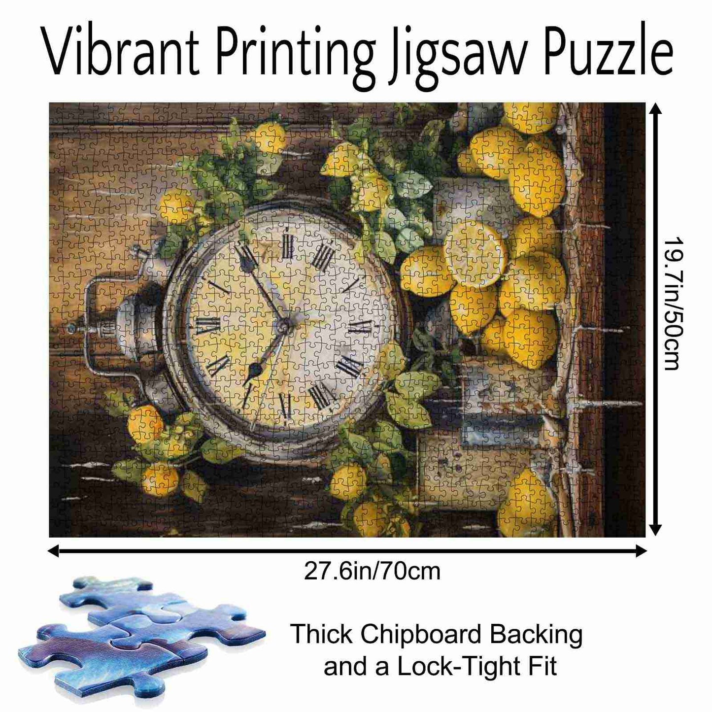 Vintage Clock and Lemons Jigsaw Puzzle