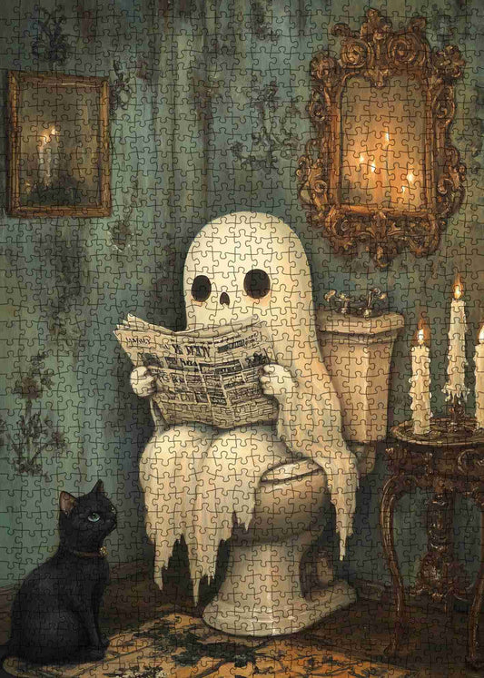 Vintage Ghost Restroom Jigsaw Puzzle