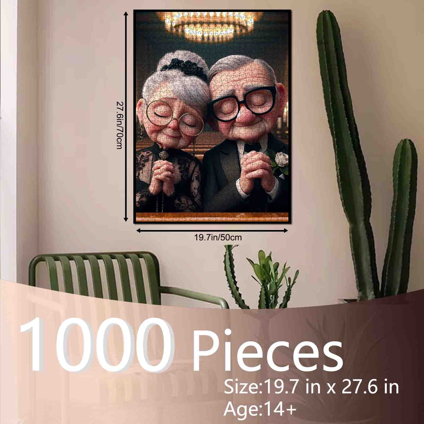 Vintage Loving Couple Portrait Jigsaw Puzzle