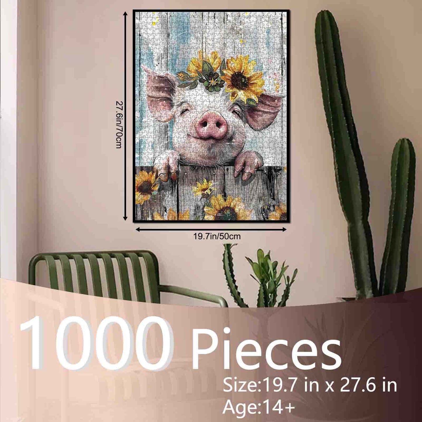Vintage Style Farm Pig Jigsaw Puzzle