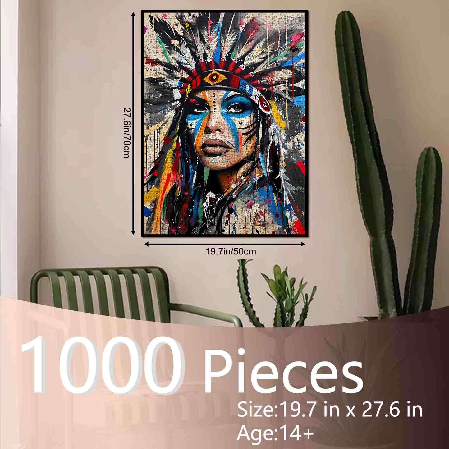 Vivid Tribal Warrior Jigsaw Puzzle