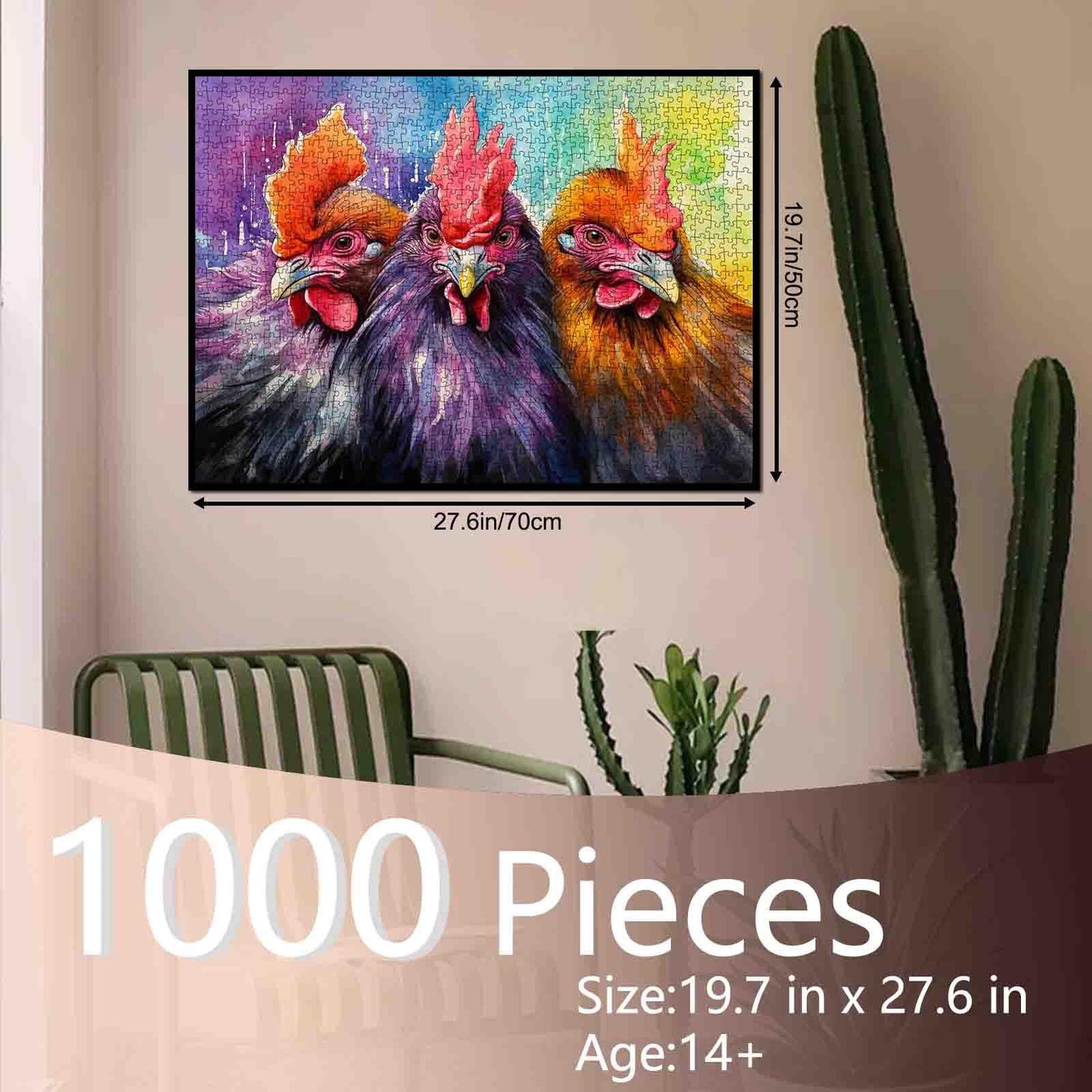 Watercolor Chickens Jigsaw Puzzle