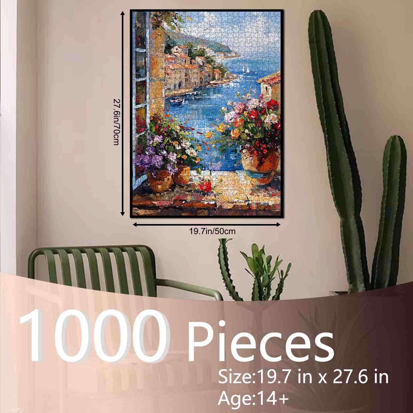 Window View Mediterranean Town Jigsaw Puzzle