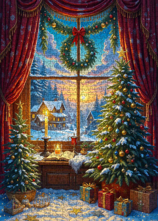 Winter Window Glow Jigsaw Puzzle