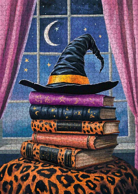 Witch Hat and Spell Books Jigsaw Puzzle