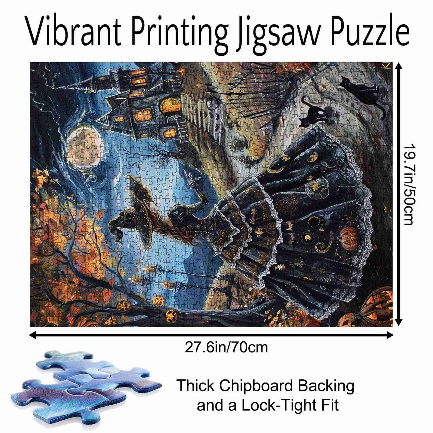 Witch Moonlit Mansion Path Jigsaw Puzzle