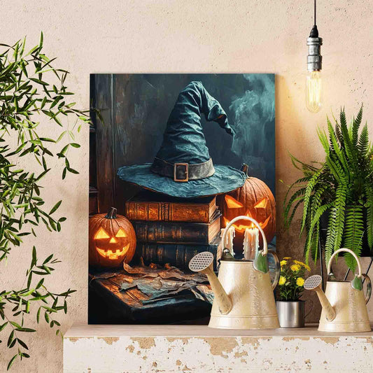 Witch Hat and Pumpkins Paint by Numbers