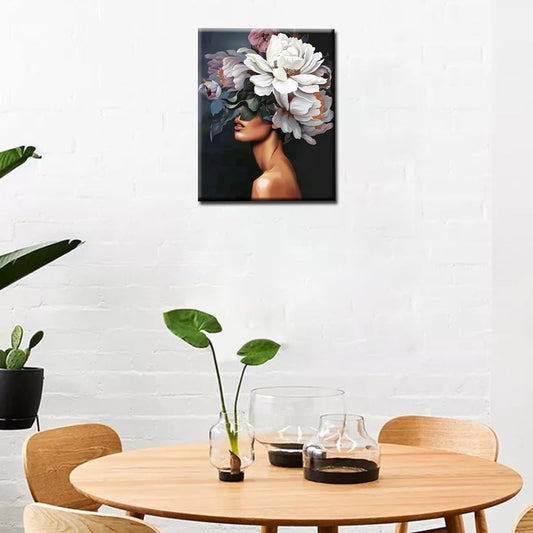 Sexy Lady Head Flower Paint by Numbers