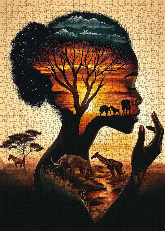 African Silhouette Jigsaw Puzzle - Tucocoo