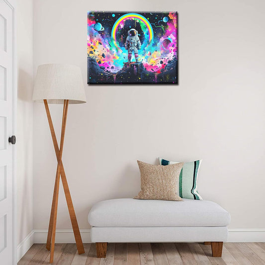 Astronaut in Space Rainbow Paint by Numbers - Tucocoo