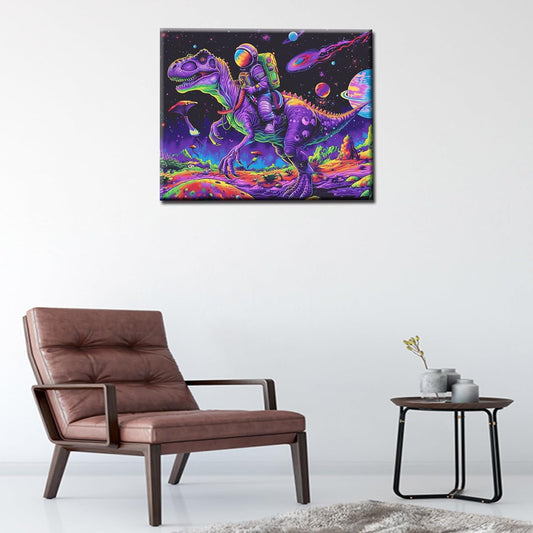 Astronaut Riding Dinosaur Paint by Numbers - Tucocoo