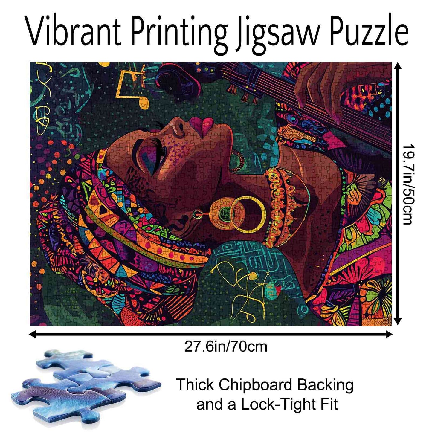 Colorful African Music Portrait Jigsaw Puzzle - Tucocoo