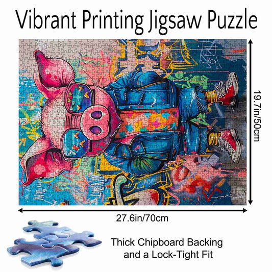 Cool Pig Street Art Jigsaw Puzzle - Tucocoo